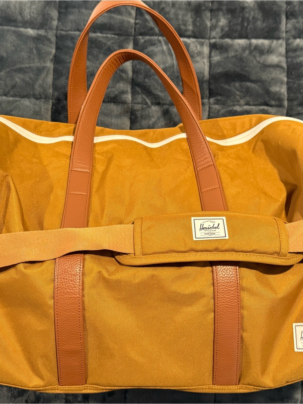 Herschel Supply Company Mustard Duffel with Tan Trim